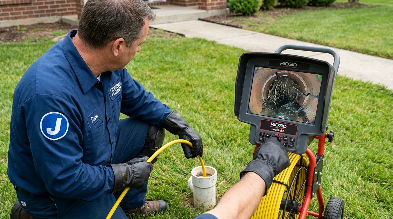 Sewer camera inspection being performed by Johns Plumbing LLC in Wofford Heights